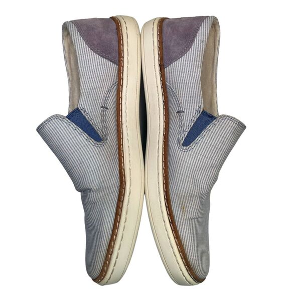 Ugg Australia Adley Boat Shoes Slip On Sneaker Women Blue Stripe Canvas Size 6.5 - Picture 5 of 11